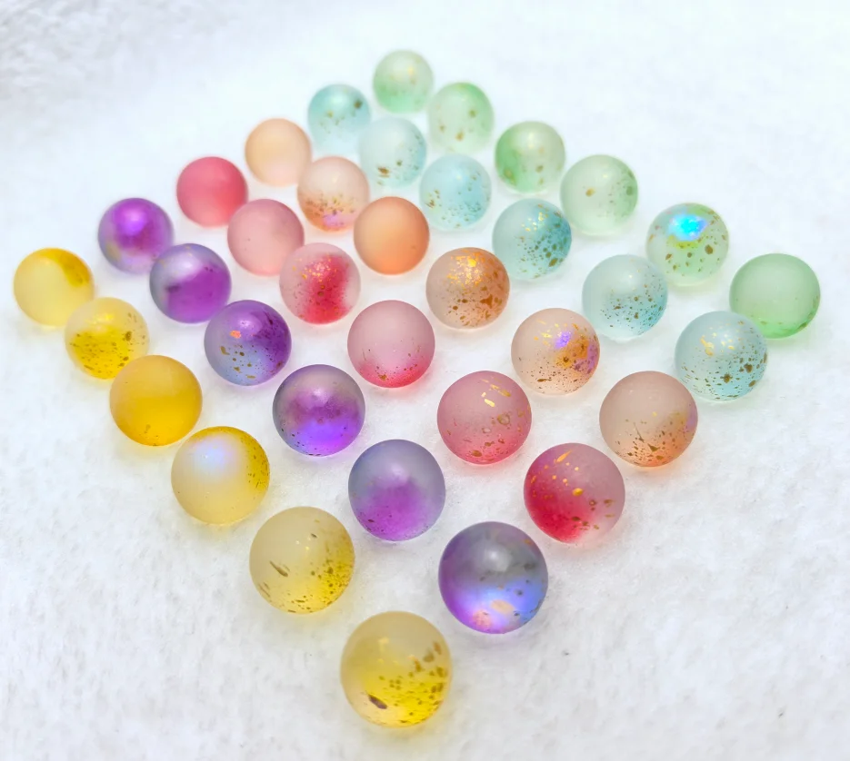 10-100Pc 14mm Solid Gradient Glass Balls Game Items Colorful Transparent DIY Decorative Bead Red Yellow Blue Purple Green Marble