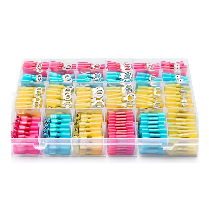 

560PC Marine Grade Heat Shrink Wire Connectors-Electrical Connectors Kit AWG22-10 Waterproof Insulated Crimp Connector-A17M