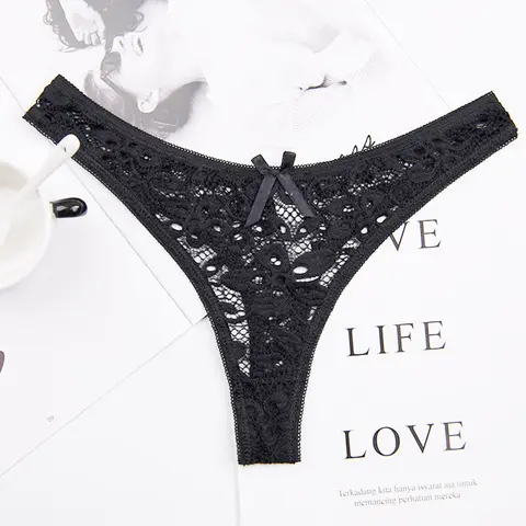 섹시한 팬티 여성 레이스 실크 속옷 낮은 허리 V-허리 팬티 코튼 가랑이 통기성 빠른 건조 스포츠 속옷