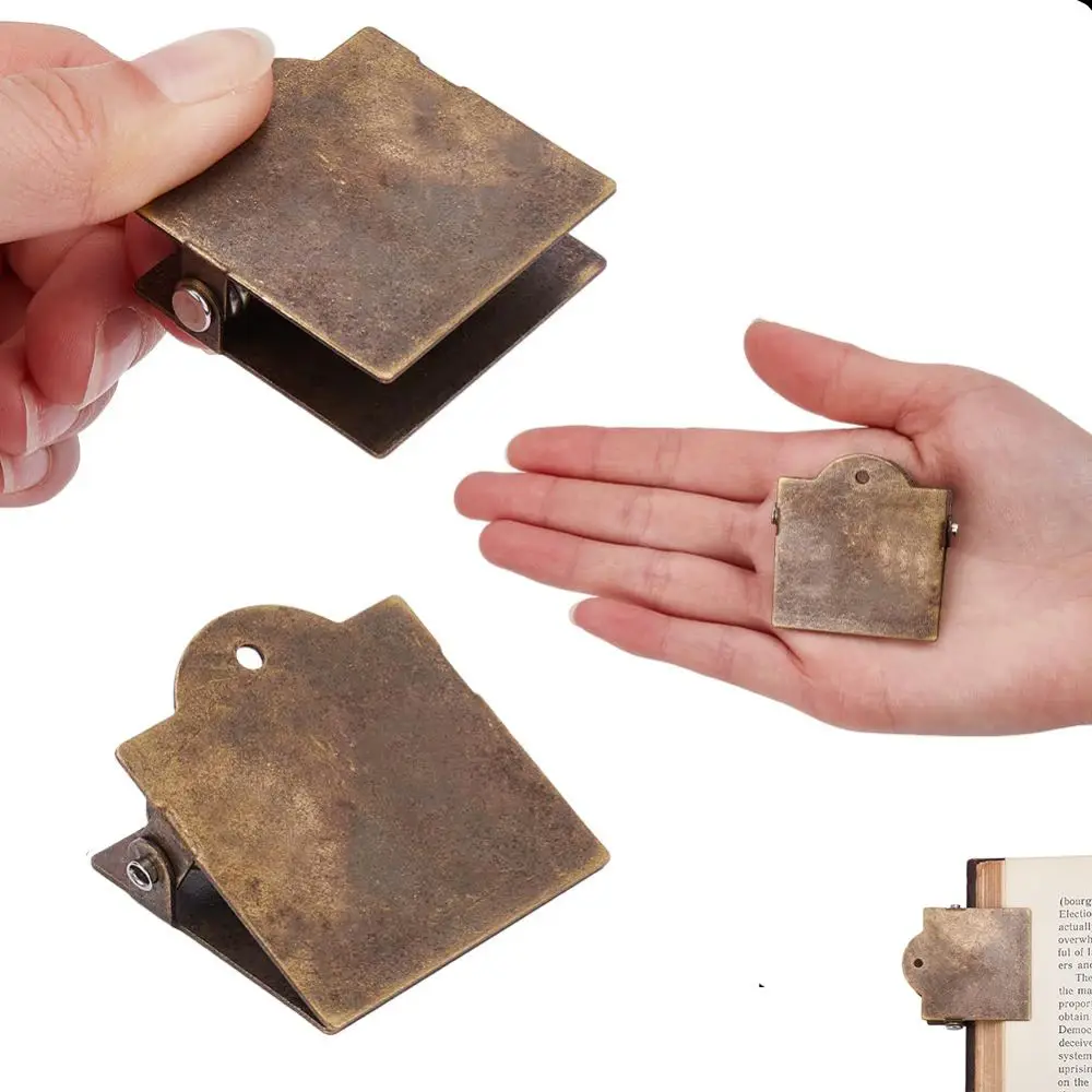 Nuova clip per libri vintage in metallo bronzo antico per viaggiatori, clip per notebook, documenti, documenti, organizer per ufficio