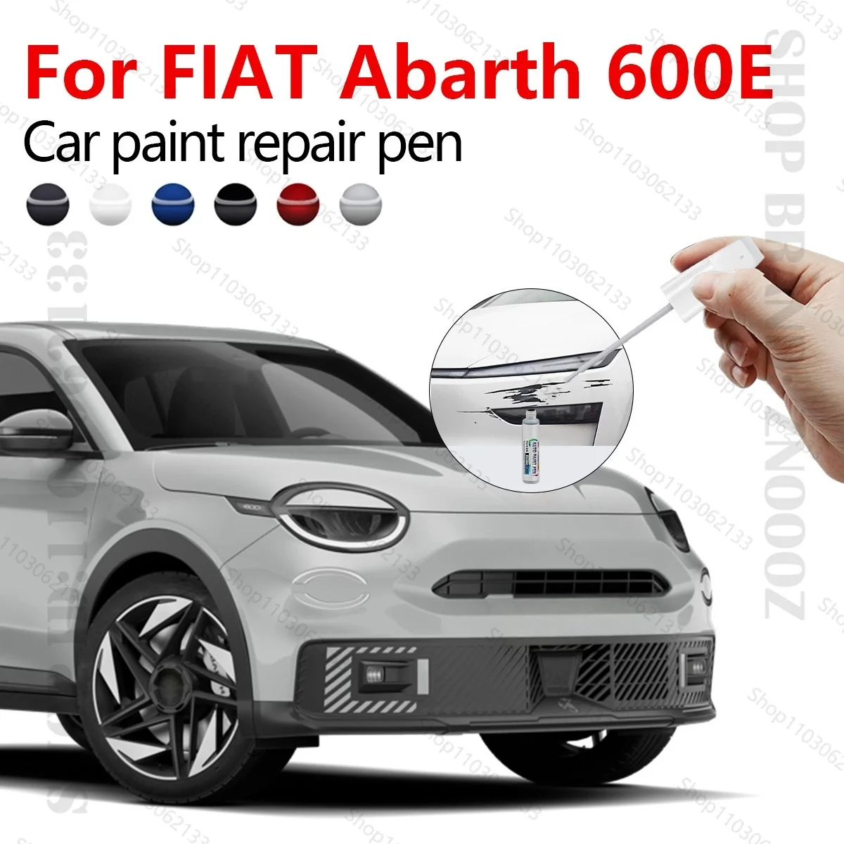 Para 2024-2025 FIAT Abarth 600E pluma de reparación de pintura de coche accesorios de reparación de arañazos rojo 159 blanco verde púrpura azul naranja