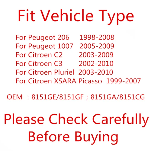 Imagen 2 del producto Espejo lateral de cristal para Peugeot 206 1007 Citroen C2 C3 Pluriel XSARA Picasso HD lente de espejo retrovisor calefactable accesorios automotrices