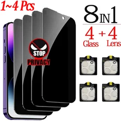 Anti-Spy Glass For iPhone 16 15 14 13 Pro Max Privacy Screen Protectors & Camera Protection Film For iPhone15 12 11 Pro mica