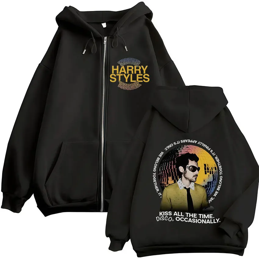 Kiss All The Time Hoodie Men's Women's Zip-Up Sweatshirt