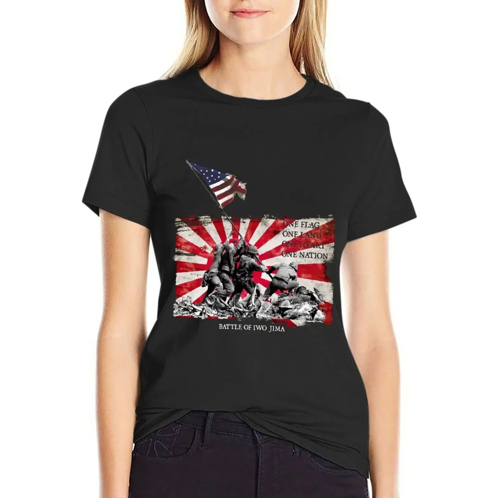 

Remember Battle of Iwo Jima -artwork T-Shirt hippie clothes sweat summer clothes Women's clothing