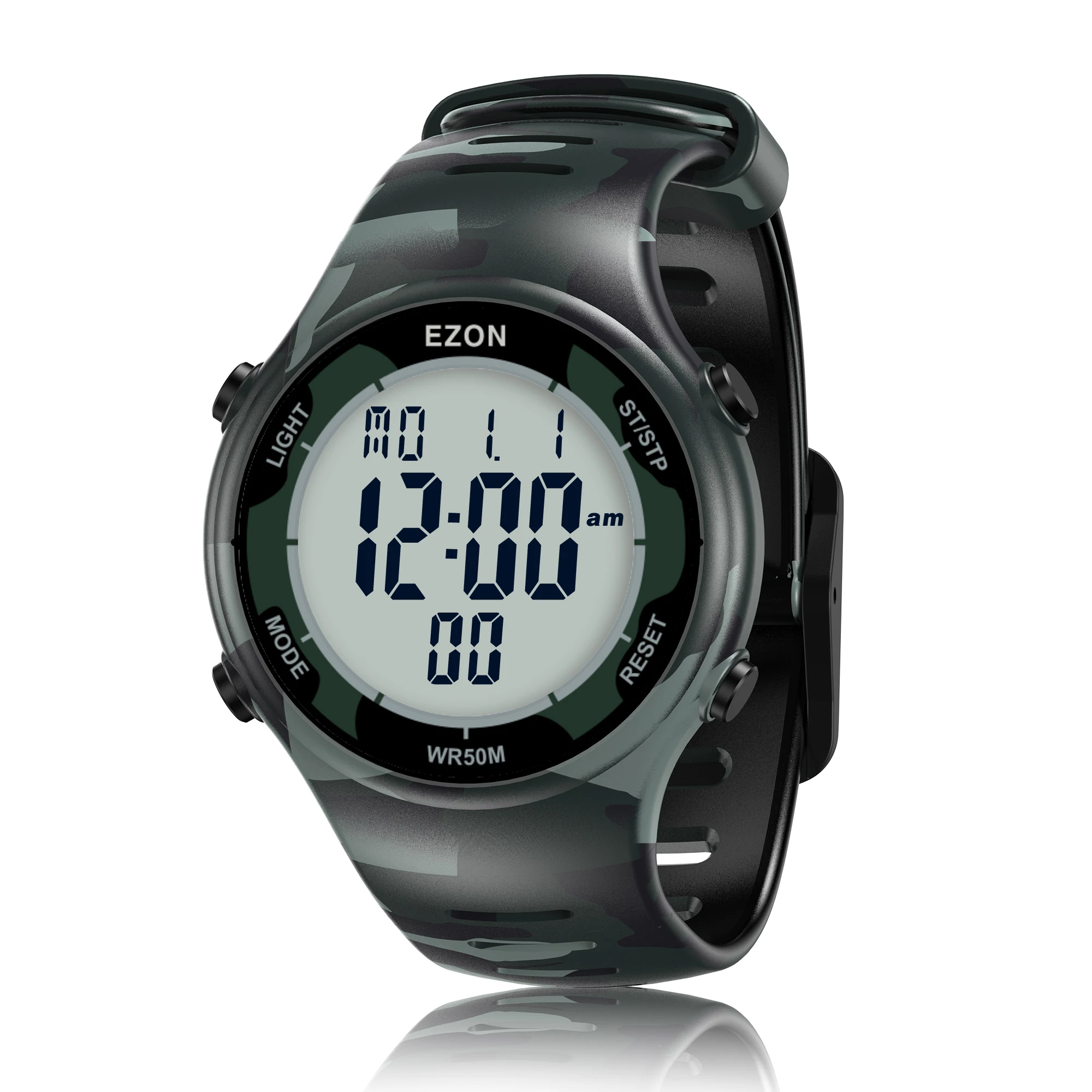 EZON L008D Цифровые спортивные часы для мужчин и женщин, водонепроницаемые с интервалом, таймером, хронографом, таймером на коленях, будильником