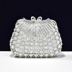 Fashion Box Metal Crystal Evening Bags Women Handbags Party Purse Clutch Bags Decorated with Rhinestone Clutch Purse Wedding