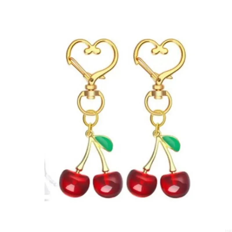 Bright Cherries Design Keychains Party Accessory Practical Gift for Everyday Carry Y4QC