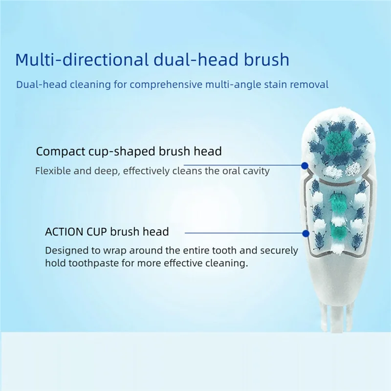 A23F-For Oral B Crossaction رؤوس فرشاة الأسنان البديلة، تنظف عميق للأسنان، يزيل البلاك بشكل فعال، للعناية بالأسنان