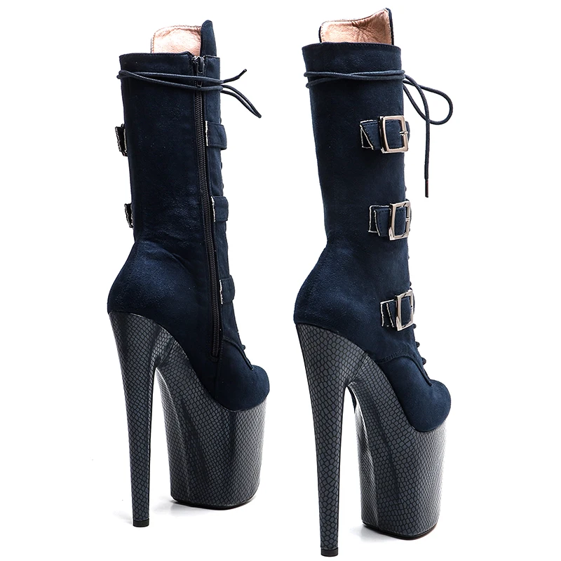 Leecabe  20CM/8inches Suede upper  Trendy fashion  High Heel platform stripper heel Pole Dance boots