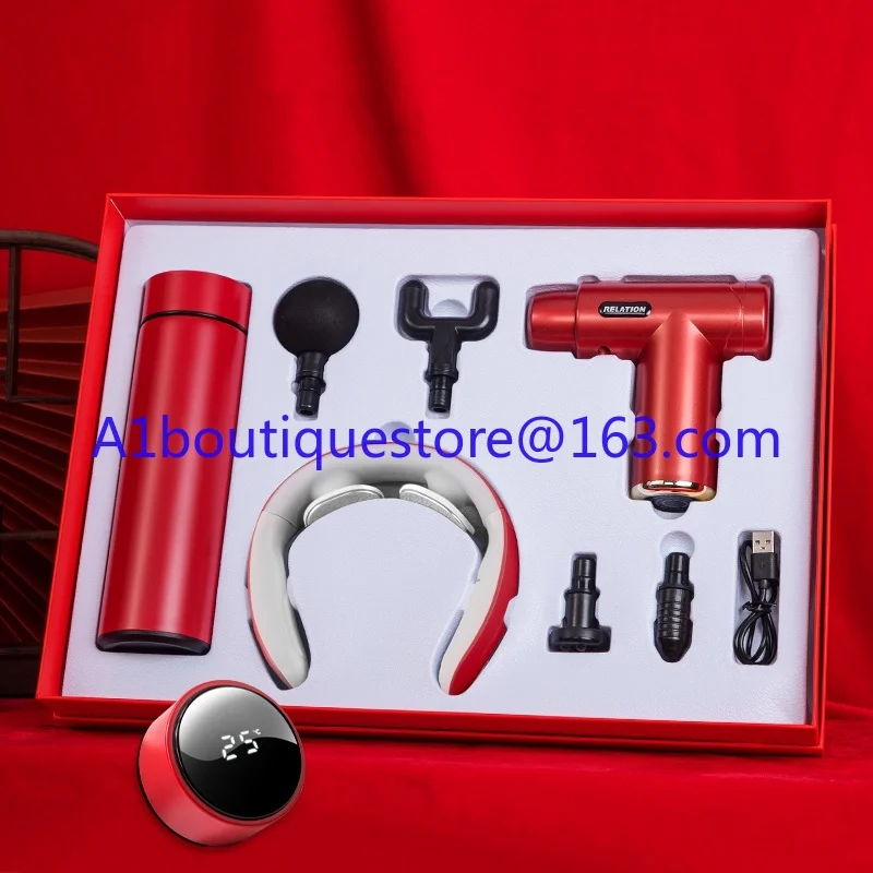 Promotional Massager Neck Massage Thermos 3-in-1 Corporate Business Luxury Gift Set