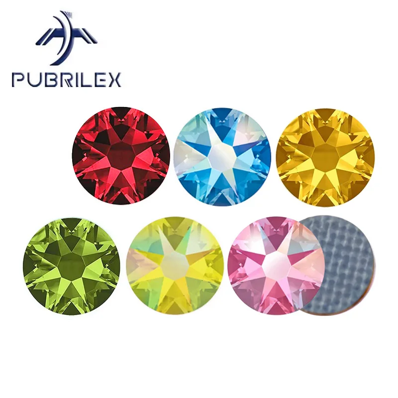 288 Stück Pubrilex 2088HF Glitzer-Nagelkunst-Strasssteine SS16 SS20 Flache Rückseite zum Aufkleben Hotfix-Kristalle für Kleidung und Schmuckdekoration – Detail 1