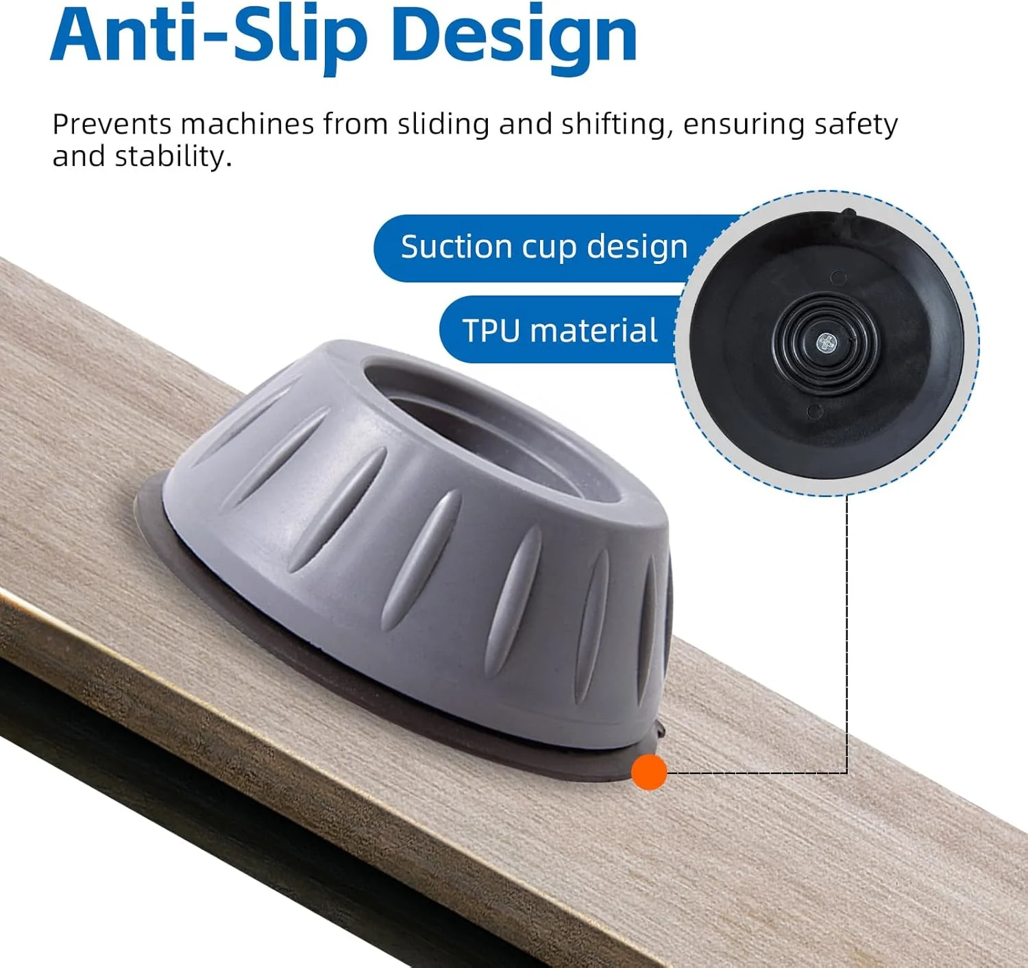 Non-Slip Shock Proof Elasticity Floor Mat Washing Machine Feet Pads Silent Furniture Protectors Hardware