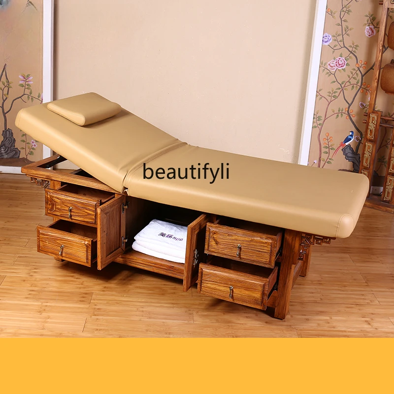 Solid Wood Facial Bed Massage Massage Bed Household Traditional Chinese Medicine Acupuncture Physiotherapy Thai Massage Bed