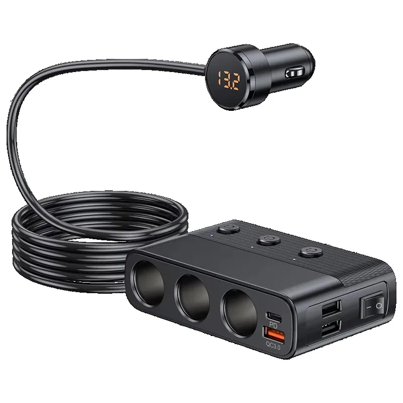 

Cigarette Lighter Adapter Dual Cigarette Lighter Splitter Plug With USB Type C Port Phone Fast Charge for 12-24V Vehicles