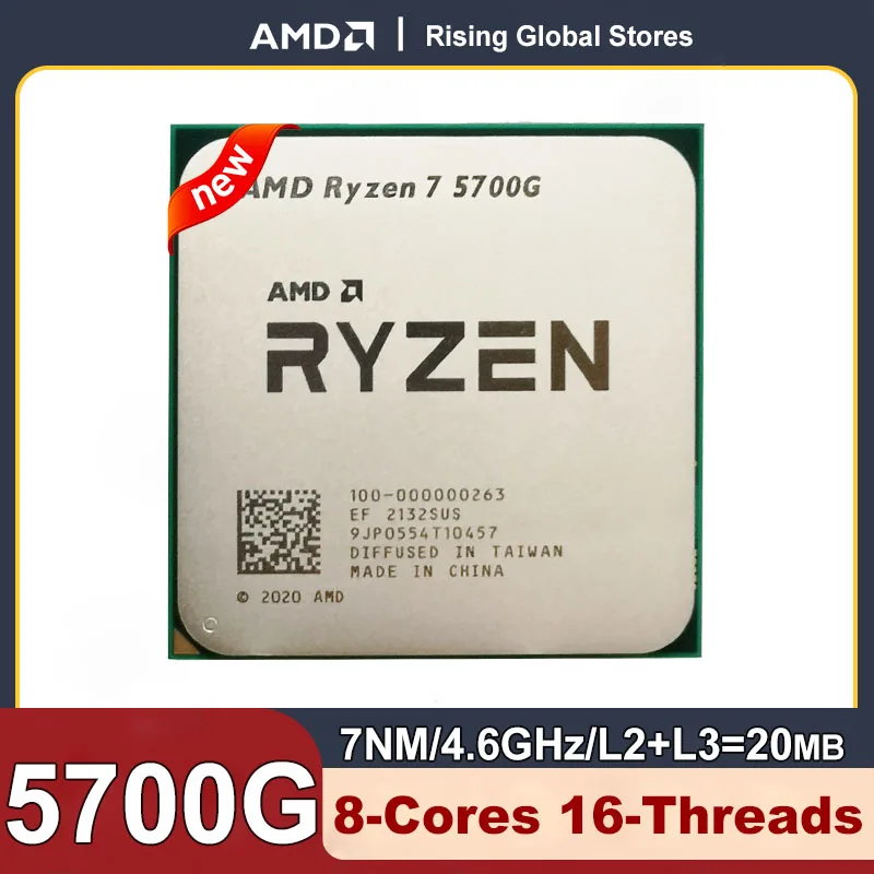 AAMD Ryzen 7 5700G CPU R7 5700G Processor 3.8GHz Eight-Core 16-Thread 65W Processor For AM4 Motherboard place mae DDR4 RAM