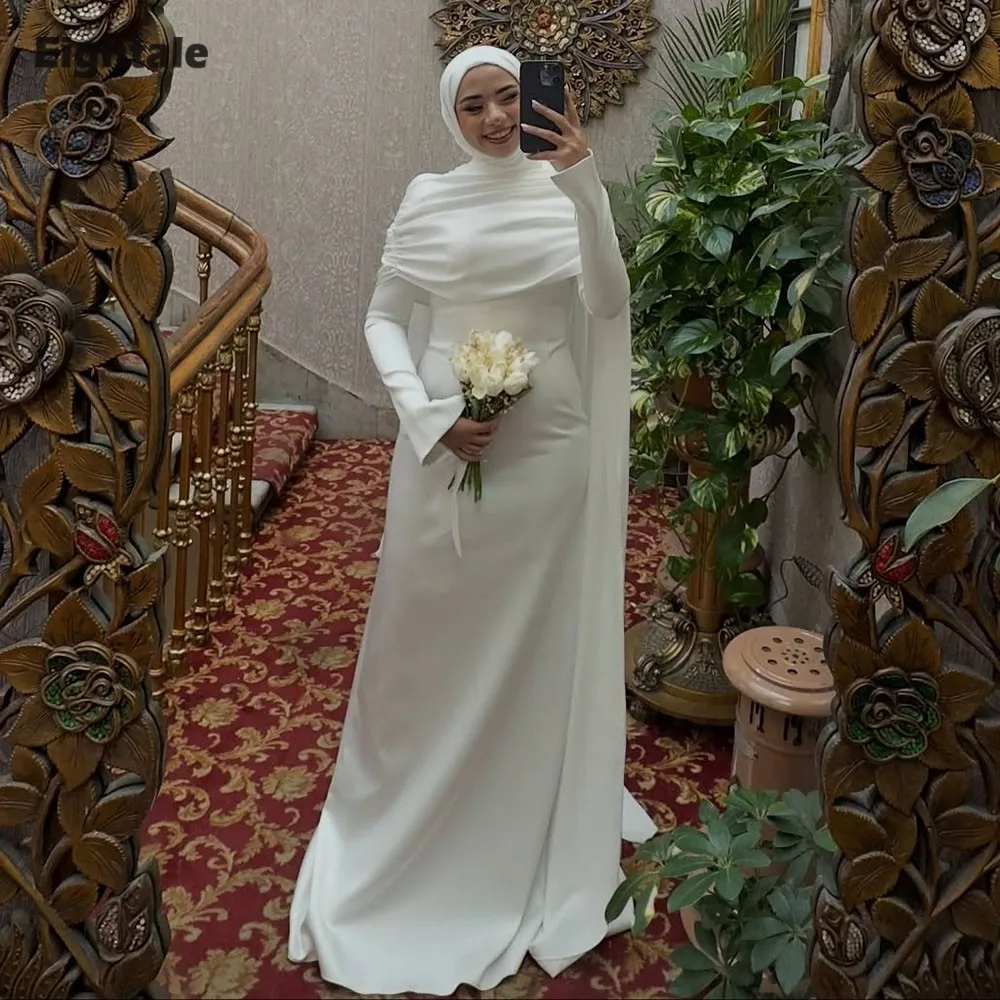 Eightale アラビアのウェディングドレスカスタマイズされたアイボリーマーメイドブライダルガウン長袖フロアレングスイスラム教徒の花嫁パーティードレス