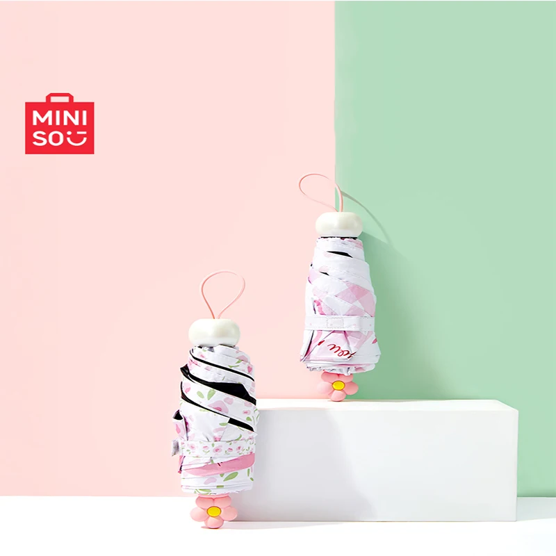 

Kawai Miniso Pocket 50% Sunscreen Umbrella Umbrella Women's Cute Parasol Sunshine Rain Dual-UV Protection