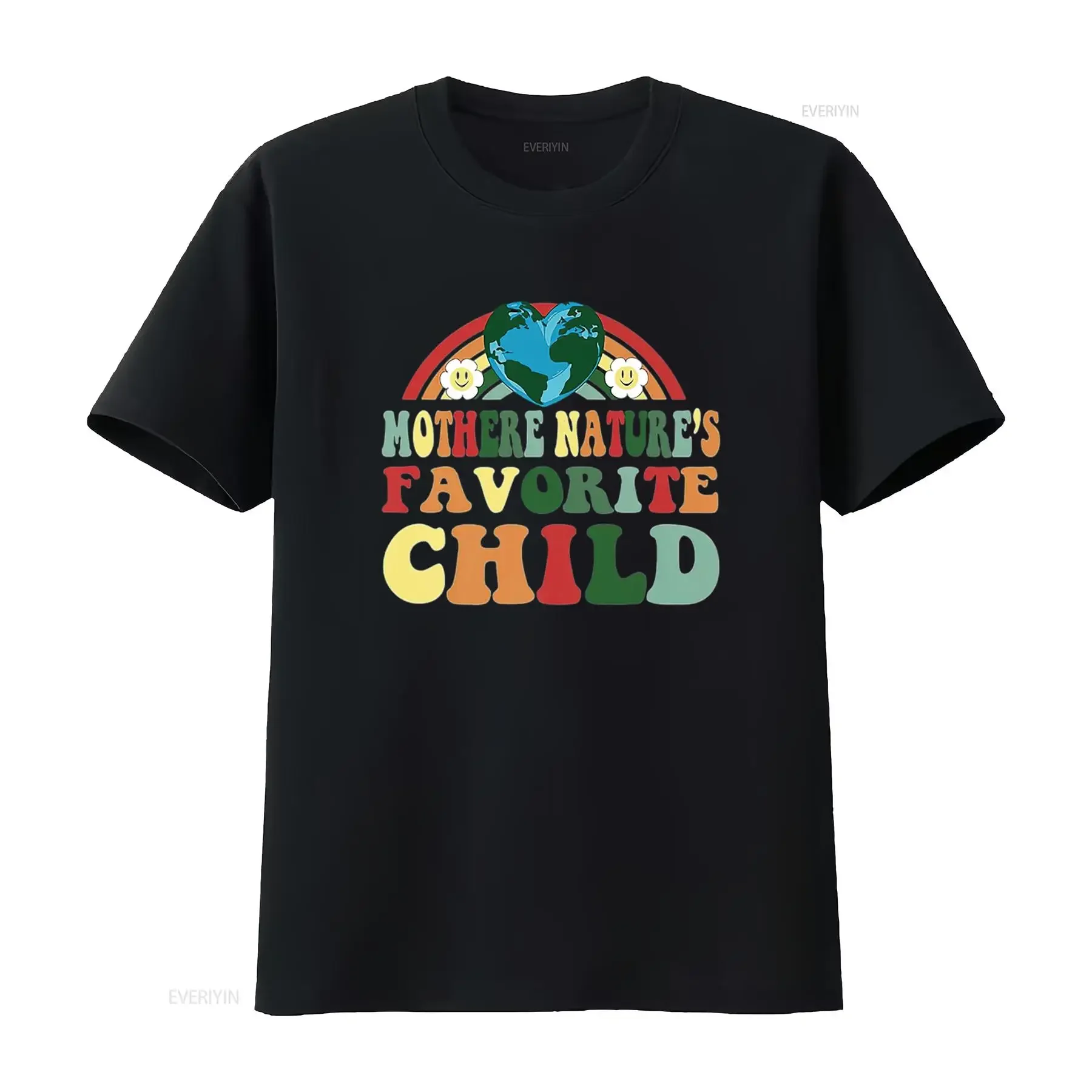 

Mother Nature s Favorite Child Funny Earth Day T Shirt Black vintage Washed fashion Stretched designer clothes Slightly Soft
