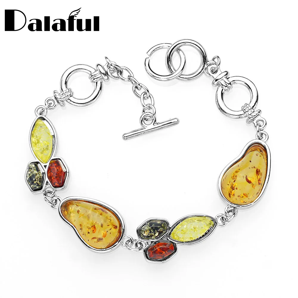 Fashion Charm Link Chain Bracelets Multicolor Baltic Simulated Synthetic Honey Exquisite Ladies Bracelets & Bangles L83401