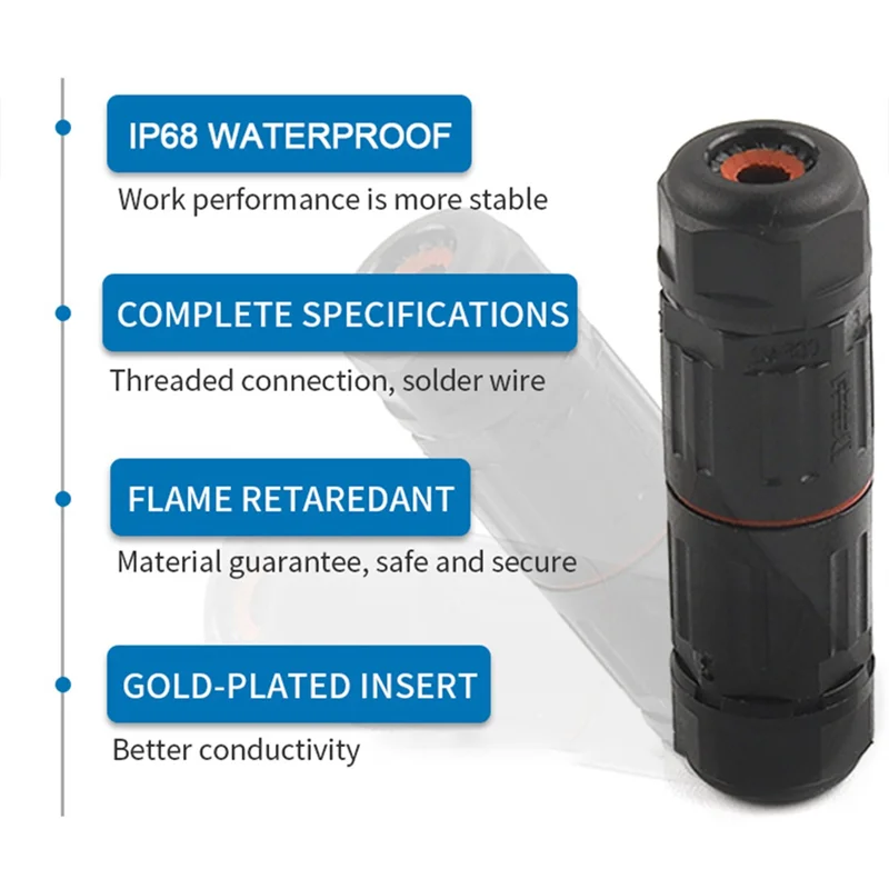 

LICE-IP68 Electrical Waterproof Connector Wire Cable Quick Push-In Conductor Terminal Connector 10Piece