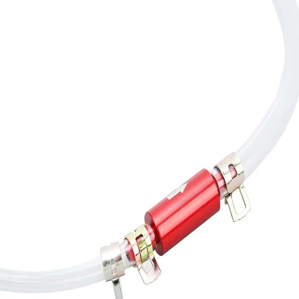 طقم خرطوم الفرامل للدراجات النارية 6 مم مع أنبوب صمام فحص أحادي الاتجاه مصنوع من مواد الألومنيوم والمطاطية