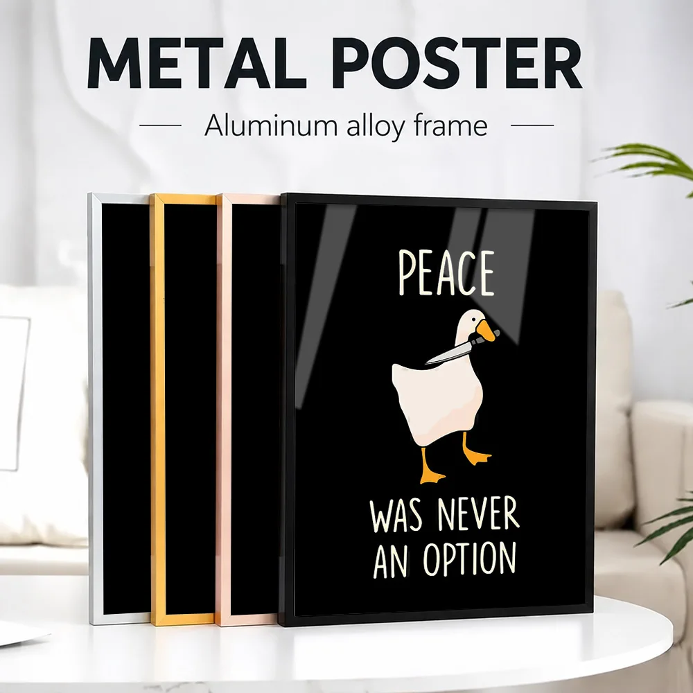 Goose Game Funny Metal Poster With Aluminum Alloy Frame Personalized Photo Arcade Style Wall Art For Family Room Birthday Gift