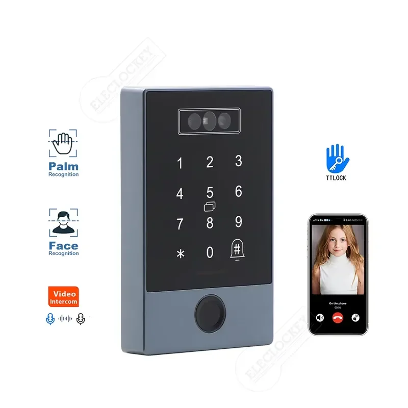 TTLock WiFi Access Control System Waterproof Biometric Fingerprint Facial Palm Vein Recognition Door Access Control