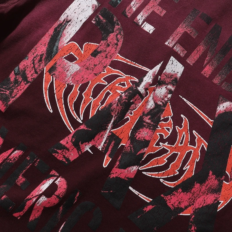 Vintage Washed Pink Angel Print Strass T-Shirt Herren Oversized Streetwear Y2K Gothic Grunge Rundhals Lässiges Grafik-T-Shirt – Detail 8