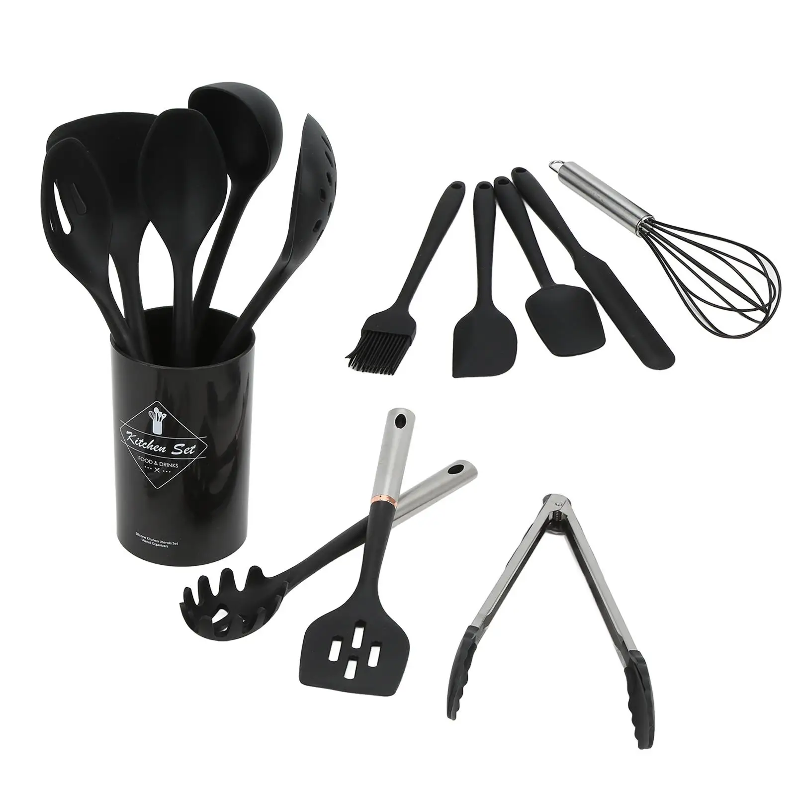 Silicone Cooking Utensils Set with Comfortable Handle - Durable Kitchen Tools for home & for restaurant Use