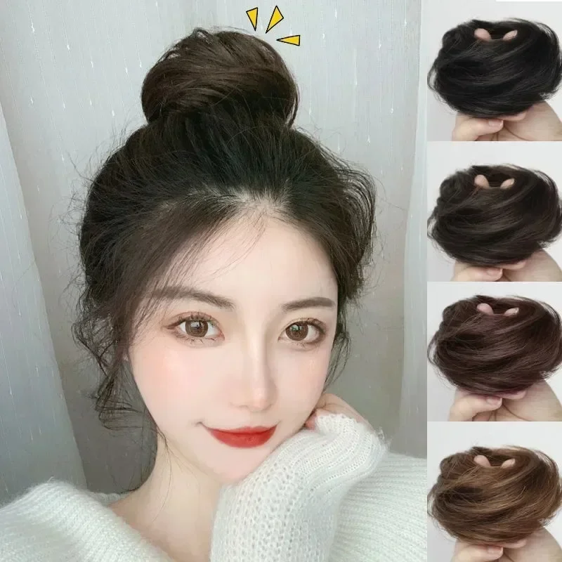 Fluffy Invisible Bun Natural Seamless Synthetic Hair Pads Women Fluffy Hair Decoration Women Girl Hair Tie Braiding Styling Tool