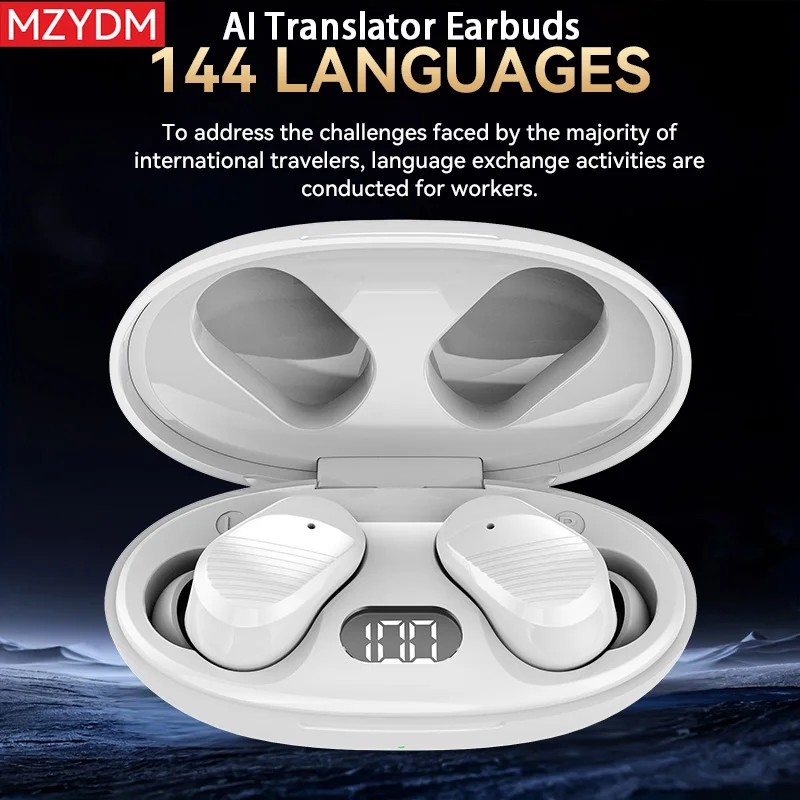 

3-in-1 AI Translator Earbuds 144 Languages A68 Bluetooth 5.3 Headset Noise Cancelling Instant Translator Smart Voice Real Time﻿