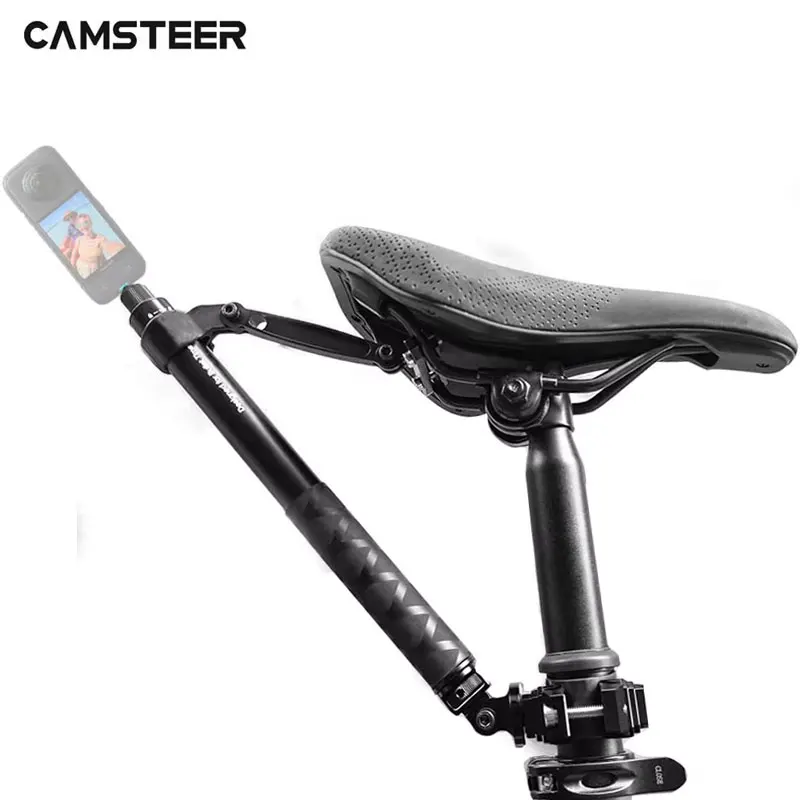 Camsteer 2024 dudukan belakang sepeda Premium, dudukan tampilan orang ketiga untuk GoPro Max Hero 12 11 10 9 8 Insta360 X3 satu X2 Rs kamera DJI