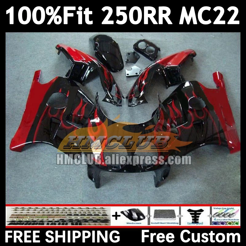 OEM Injection For HONDA CBR 250RR CBR250RR 90 91 92 93 94 97No.23 MC22 CBR250 RR red flames 1995 1996 1997 1998 1999 Fairings