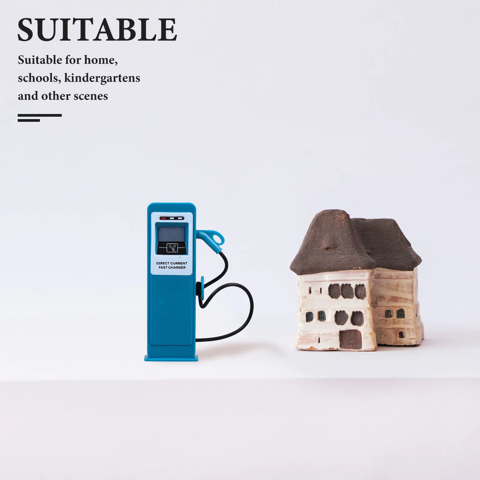 

6Pcs Simulation Car Charging Station Mini Electric Vehicle Charger Educational Traffic Scene Pretend Play Scenery Accessories