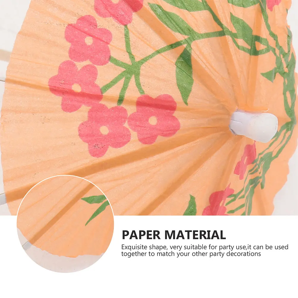 

40 Pcs Paper Umbrella Flower Sign Cocktail Sticks Drinks Fruits Hawaiian Decor Picks Dessert Party Supplies Fruit Drink Picks