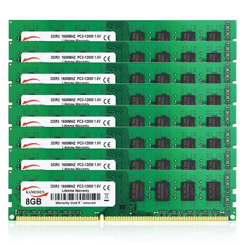 Top DDR3 RAM 8GB 1333MHz 1600MHz brand new low voltage 1.5V PC3-12800U desktop memory DIMM 240-pin non-ECC