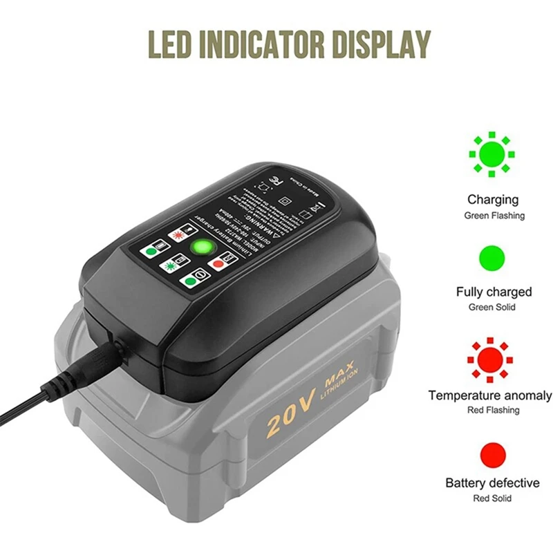 New WA3732 Charger WA3742 20V Battery Charger For Worx 20V Lithium Battery WA3578 WA3525 WA3520 WA3575