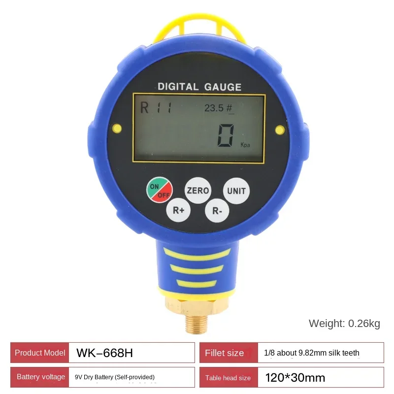 Imagem -04 - Manifold Digital Medidor Medidor de Pressão de Refrigeração ar Condicionado Medidor de Baixa Pressão Wk688l h Wk-6881lc h