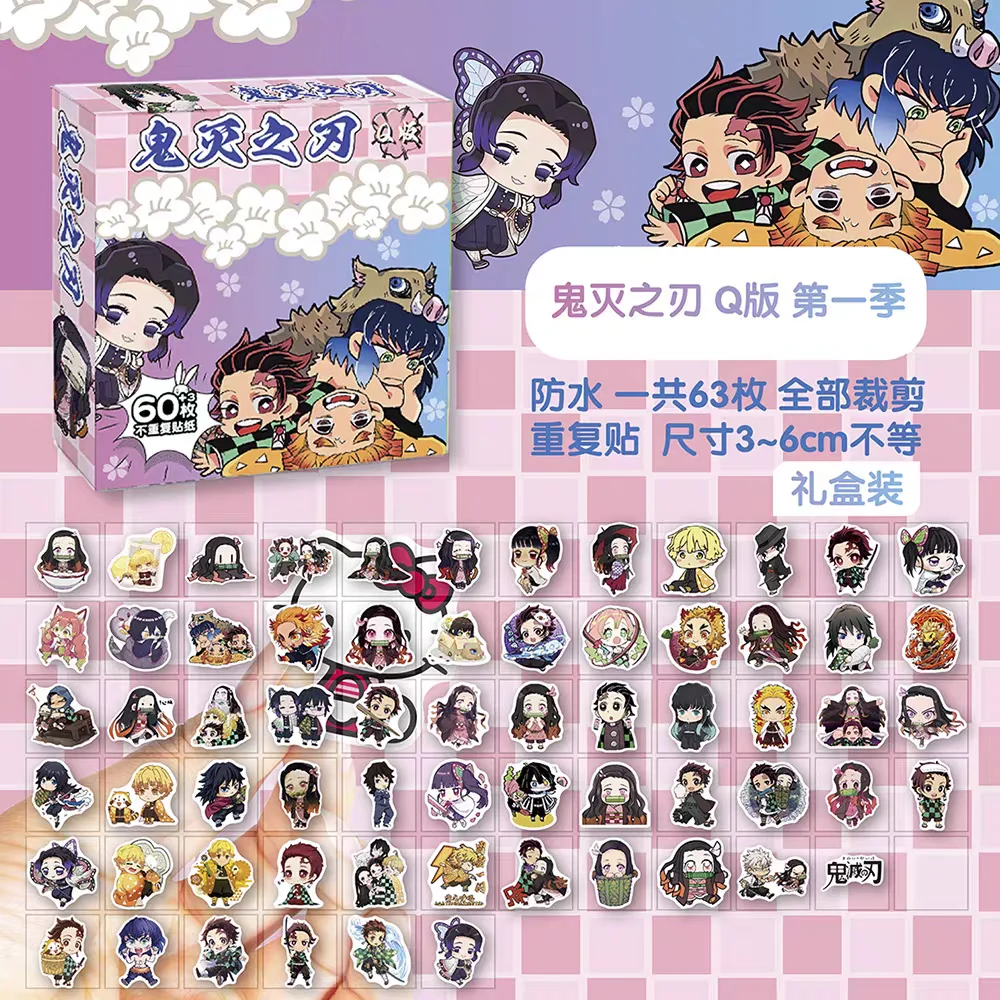 60Pieces New Anime Stickers for Kid Toy DIY Laptop Skateboard Car Cute  Decoration Sticker