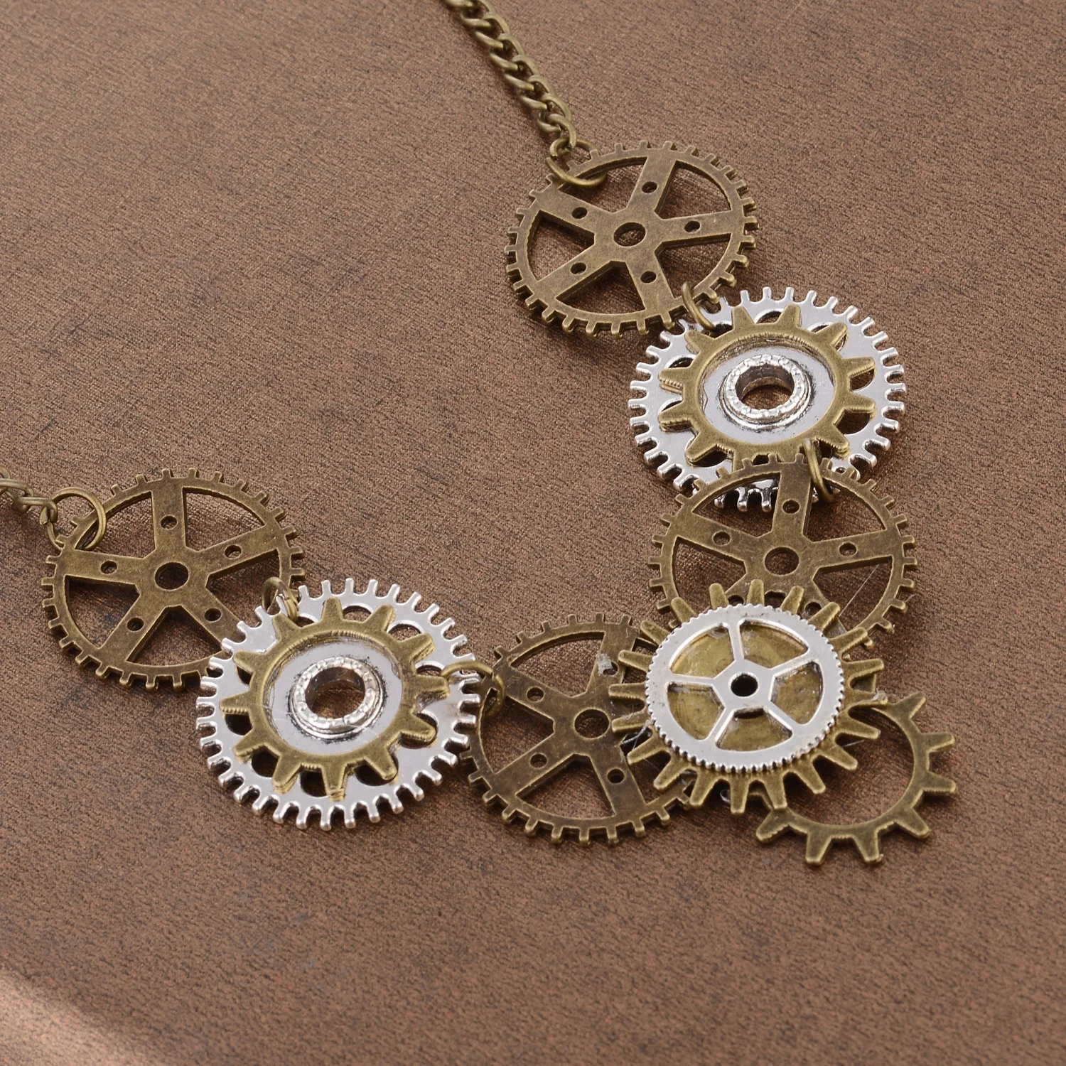 1Pc Hip-Hop Steampunk Gear Pendant Necklaces For Kpop Men Women DIY Vintage Mechanical Clock Grunge Aesthetic Collares Jewelry