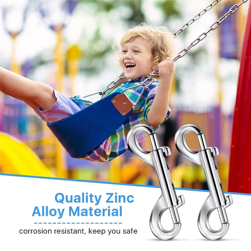 

ABGR-30 Pieces Double Ended Bolt Snaps Hooks, 2.7 Inch Heavy Zinc Alloy Trigger Clips Metal Chain Clips Key Holder Easy Install