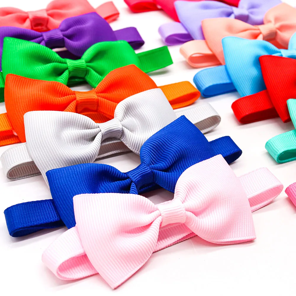 Bulk Solid Small Dog Bowtie Pet Dog  Bow Ties Collar For Dogs Cats Summer Pet Dog Bows Small Dog Cat Grooming Accessories