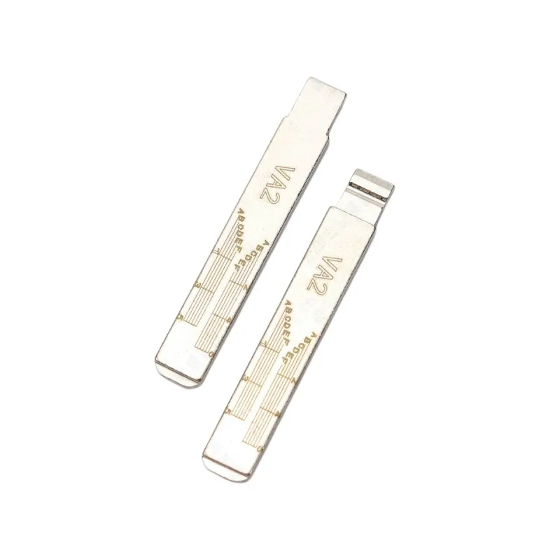Remoto em branco chave para Xhorse KD, em branco, escala de grau VA2, lâmina chave para carro, DIY para Peugeot 307 408 e Citroen, 5PCs