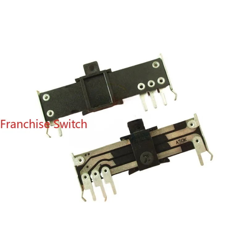 

50PCS Total Length 40MM Shank 4MM 50K In-Line Vertical Duplex Direct Slide Potentiometer A50K Sliding Fader Modulation