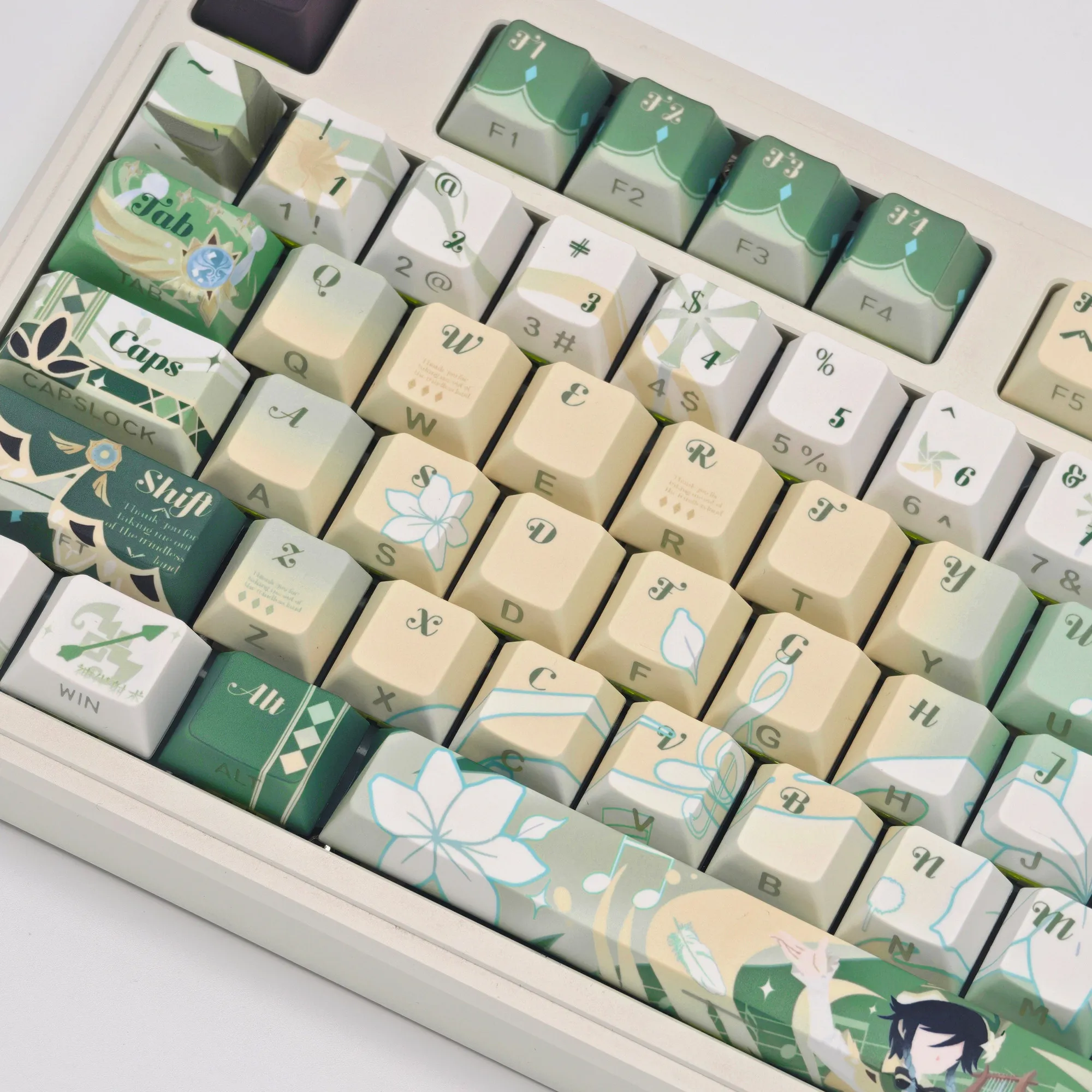 MAIMOOO Genshin Impact Venti Keycap Cherry Profile PBT Custom Creative Cartoon Anime Game Keycaps for Mechanical Keyboard