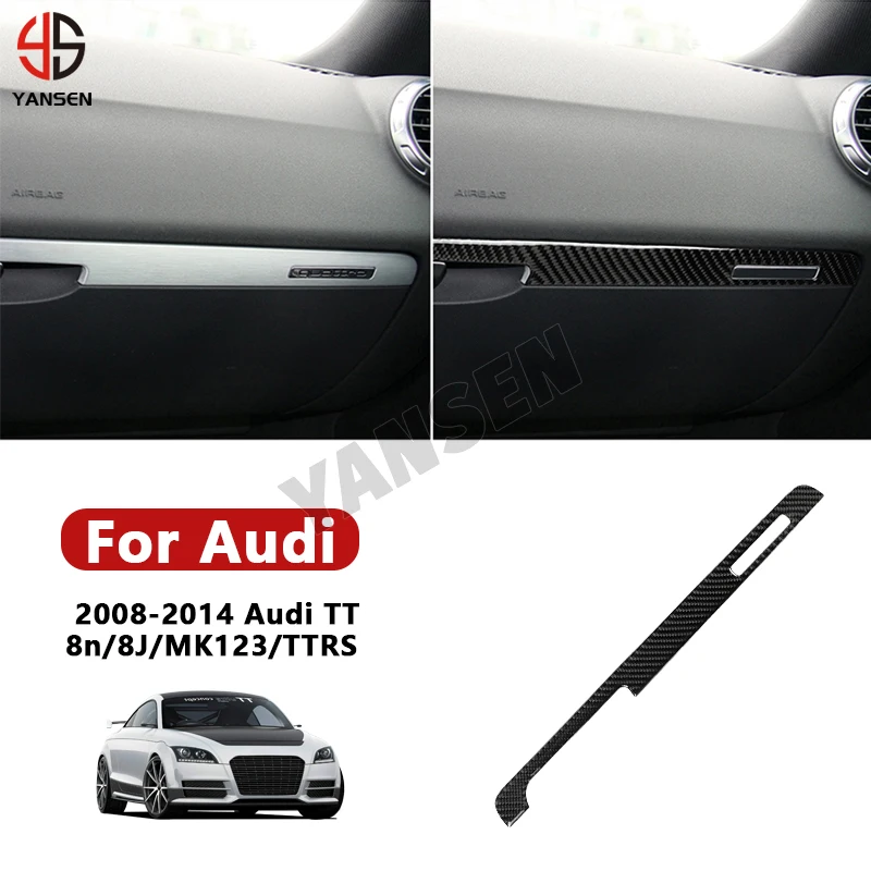 

Car Dashboard Co-Pilot Panel Decorative Trim Cover Carbon Fiber Sticker For Audi TT 8N 8J MK123 TTRS 2008-2014