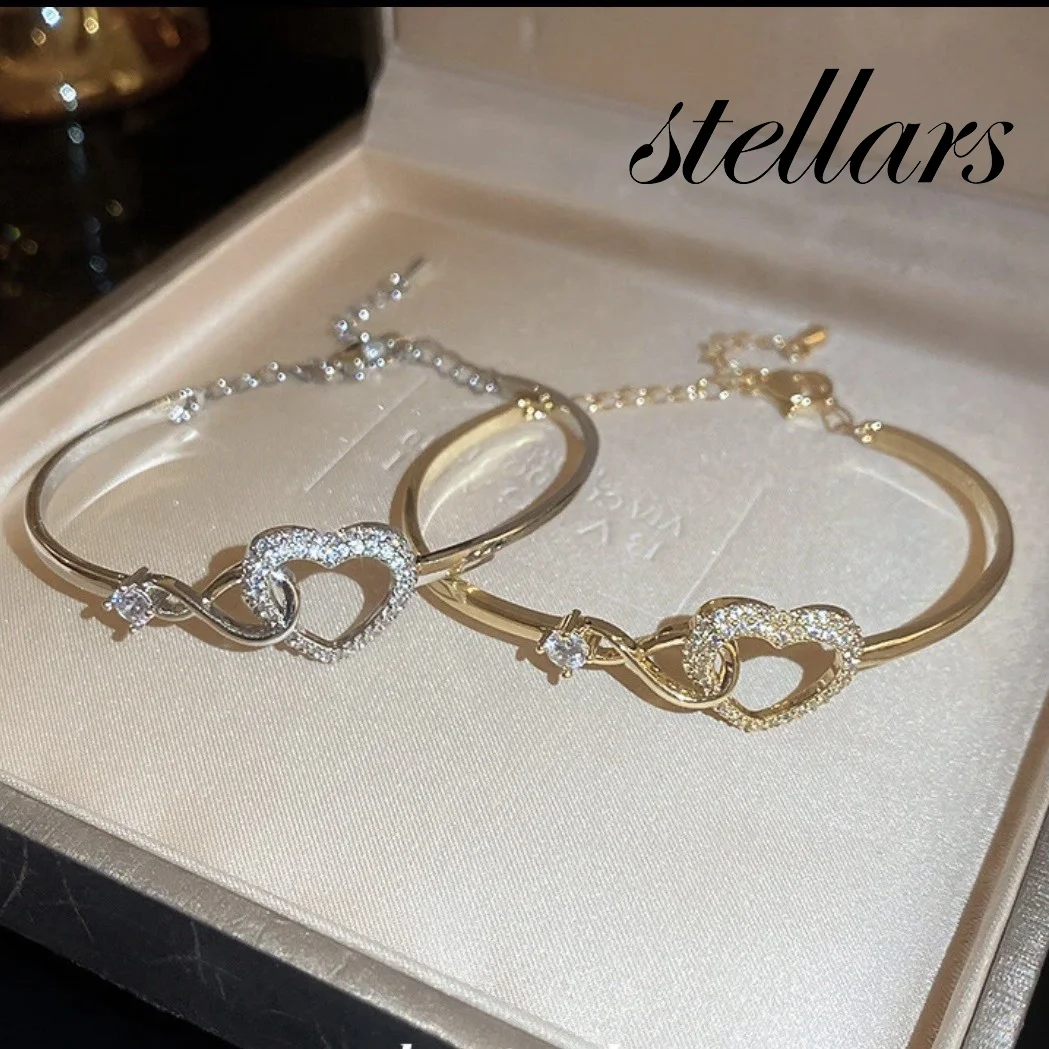 سوار مجوف على شكل قلب من الزركون، سوار معصم عصري بسيط ومتعدد الاستخدامات، أنيق وخفيف فاخر ذو ملمس راقي للنساء