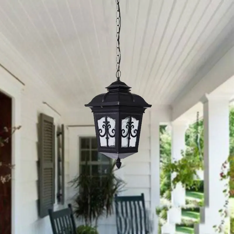 

Outdoor European Retro Style, Living Room, Balcony, Corridor, Courtyard, Pavilion, Waterproof Pointed Flower Pendant Light