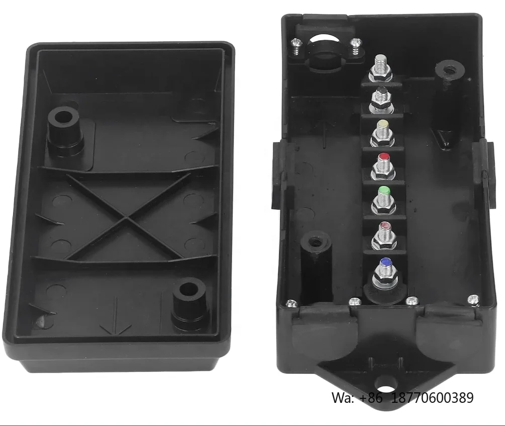 Color Waterproof 7pin Trailer Junction Box ABS 7 Way Electrical Trailer Junction Box 7 Pin Cable Connection Box for Rewiring RV